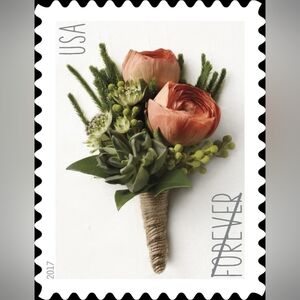 100 USPS Celebration Boutonniere Wedding 2017 Forever First Class Postage Mail‎